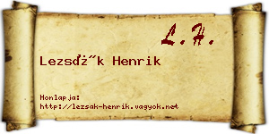 Lezsák Henrik névjegykártya