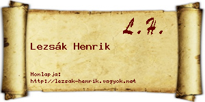 Lezsák Henrik névjegykártya